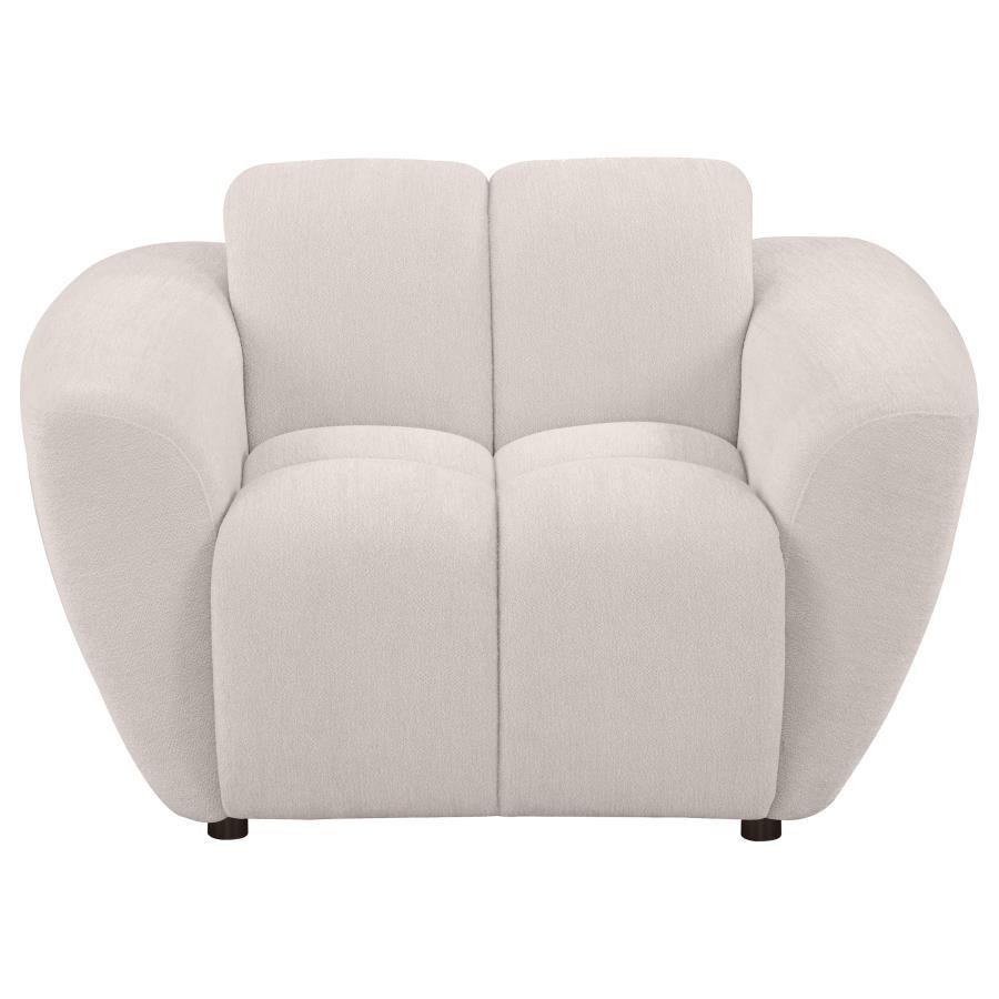 Destino - Chenille Upholstered Splayed Arm Accent Chair - Greige Arm Chairs by Coaster Fine Furniture - Walls Furniture & Mattress