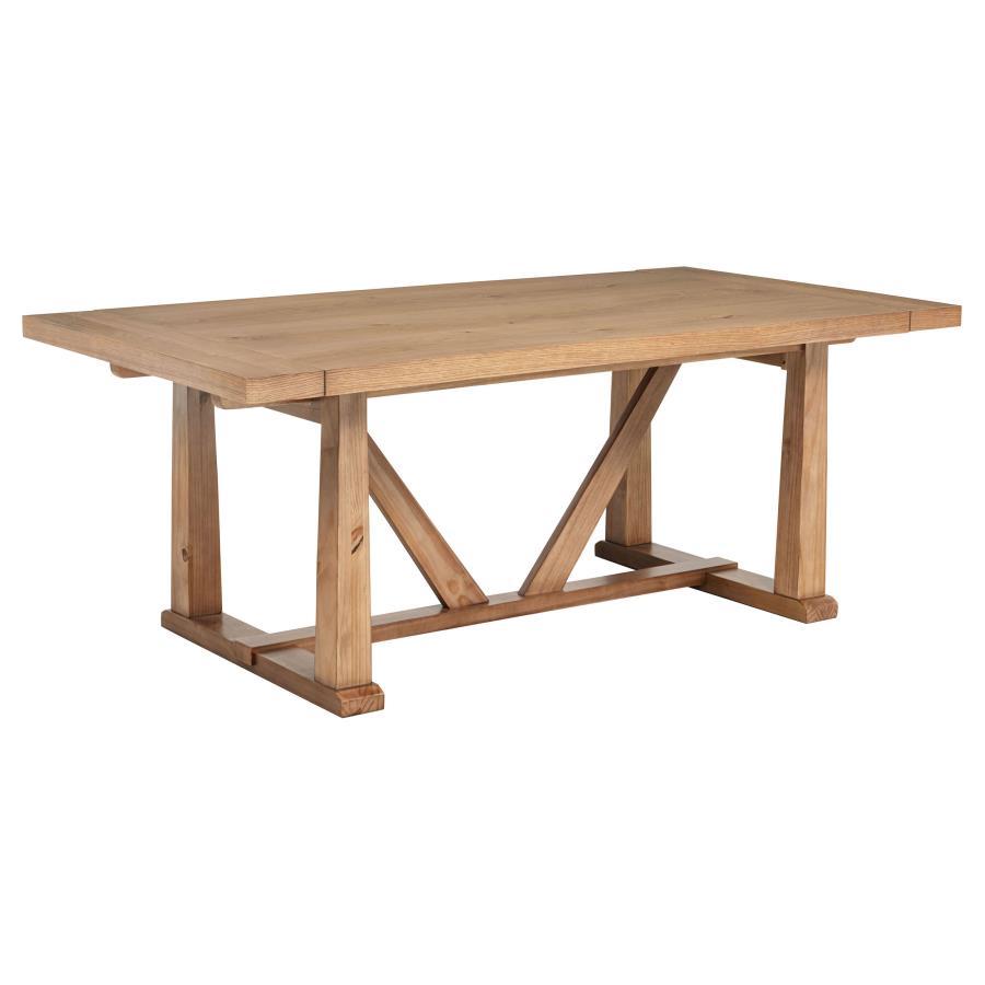 Middleton - 106" Extension Leaf Dining Table - Natural Brown Dining Tables with Extensions by Coaster Fine Furniture - Walls Furniture & Mattress
