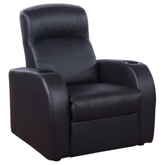 Cyrus - Upholstered Track Arm Recliner - Black Reclining Chairs by CoasterEssence - Walls Furniture & Mattress