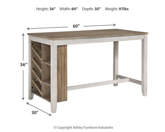 Skempton - Rectangular Counter Table With Storage - White Counter Tables by Signature Design by Ashley® - Walls Furniture & Mattress