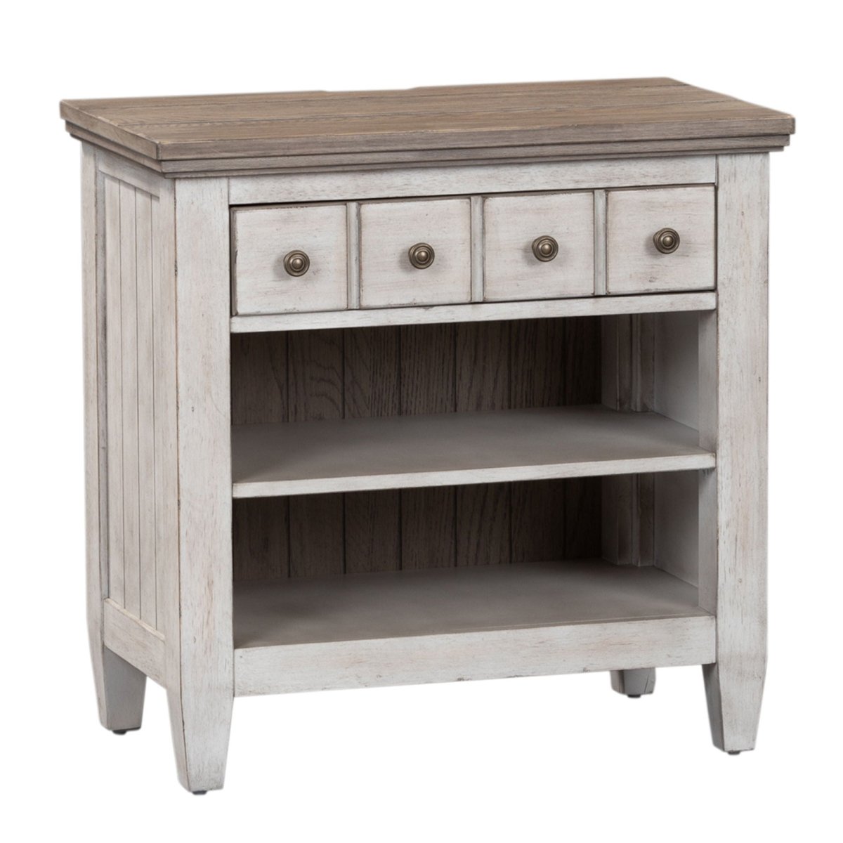 Heartland - 1 Drawer Nightstand With Charging Station - White Nightstands w/ Charging Stations by Liberty Furniture - Walls Furniture & Mattress
