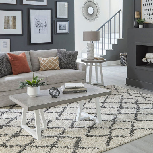 Palmetto Heights - 3 Piece Table Set (1 Cocktail 2 End Tables) - White Table Sets by Liberty Furniture - Walls Furniture & Mattress