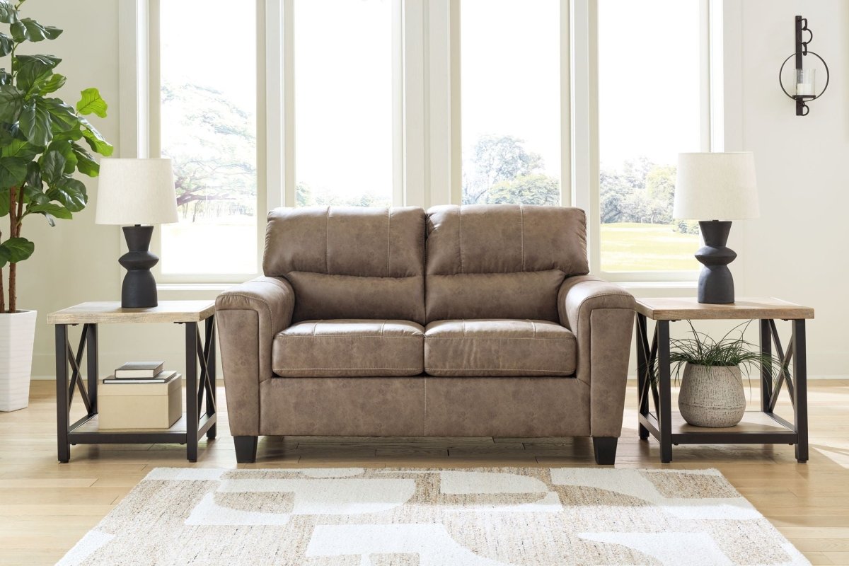 Navi - Fossil - Loveseat Stationary Loveseats by Signature Design by Ashley® - Walls Furniture & Mattress