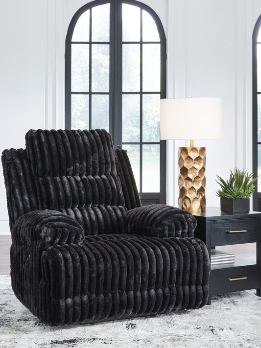 Rhine Falls - Zero Wall Power Recliner - Onyx Reclining Chairs by Signature Design by Ashley® - Walls Furniture & Mattress