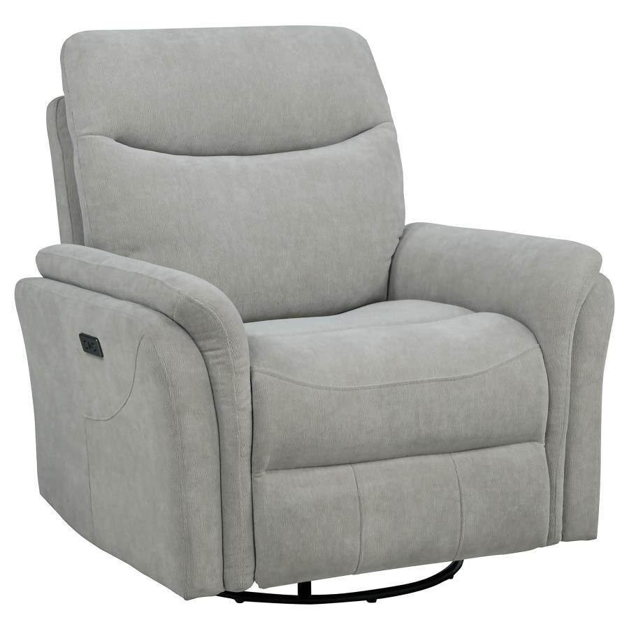 Adler - Upholstered Power Swivel Glider Recliner Swivel Glider Chairs by Coaster Fine Furniture - Walls Furniture & Mattress