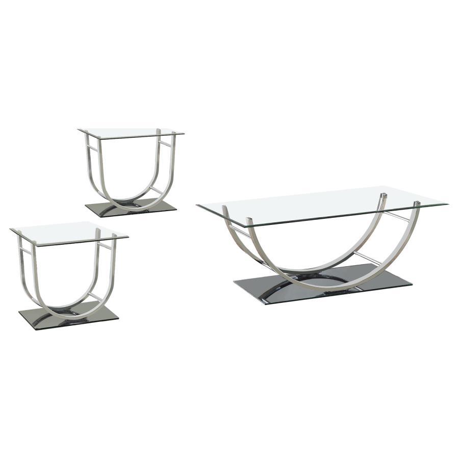 Danville - Glass Top Coffee Table Set Table Sets by Coaster Fine Furniture - Walls Furniture & Mattress