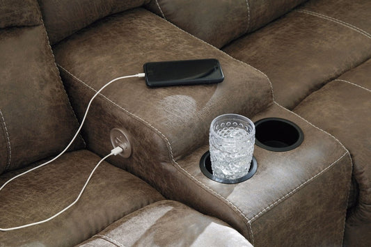 Segburg - 2 - Piece Power Reclining Sectional - Driftwood Reclining Sectionals by Benchcraft® - Walls Furniture & Mattress