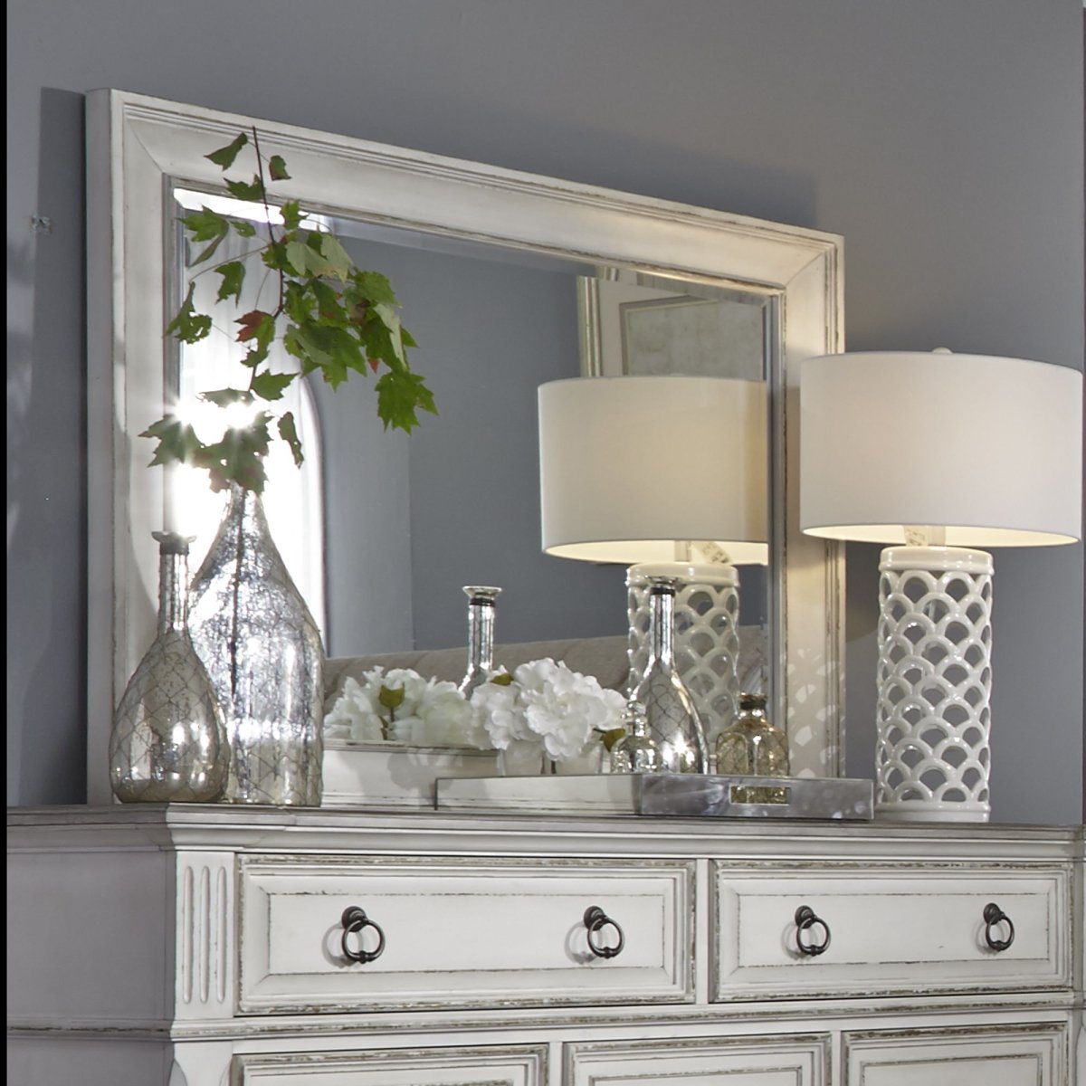 Abbey Park - Mirror - White Bedroom Mirrors by Liberty Furniture - Walls Furniture & Mattress