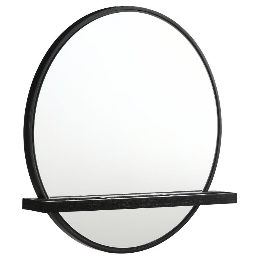 Arini - Round Vanity Wall Mirror With Shelf Vanity Mirrors by CoasterElevations - Walls Furniture & Mattress