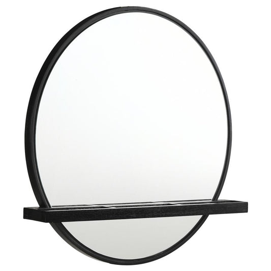 Arini - Round Vanity Wall Mirror With Shelf Vanity Mirrors by CoasterElevations - Walls Furniture & Mattress