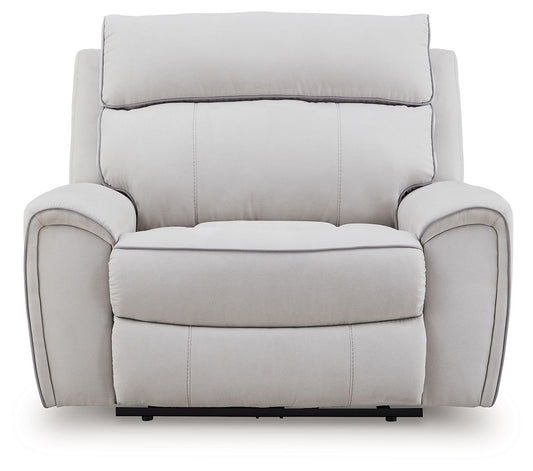 Social Pointe - Power Recliner / Adjustable Headrest - Pearl / Ash Reclining Chairs by Signature Design by Ashley® - Walls Furniture & Mattress