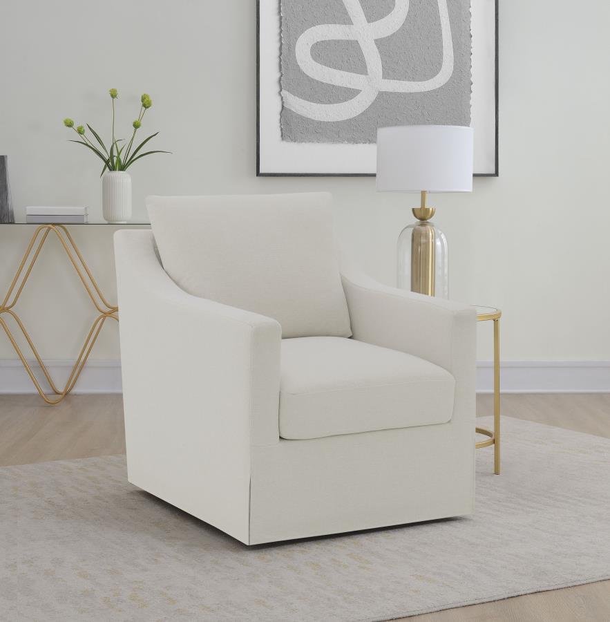 Winter - Upholstered Sloped Arm Accent Swivel Chair Swivel Chairs by Coaster Fine Furniture - Walls Furniture & Mattress
