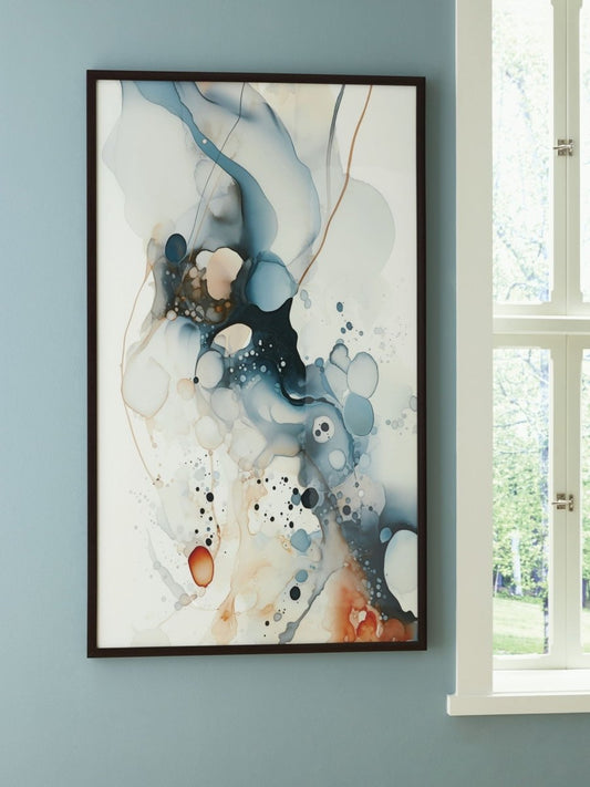 Foxenburg - Wall Art - Blue / Amber / White Framed Prints by Signature Design by Ashley® - Walls Furniture & Mattress