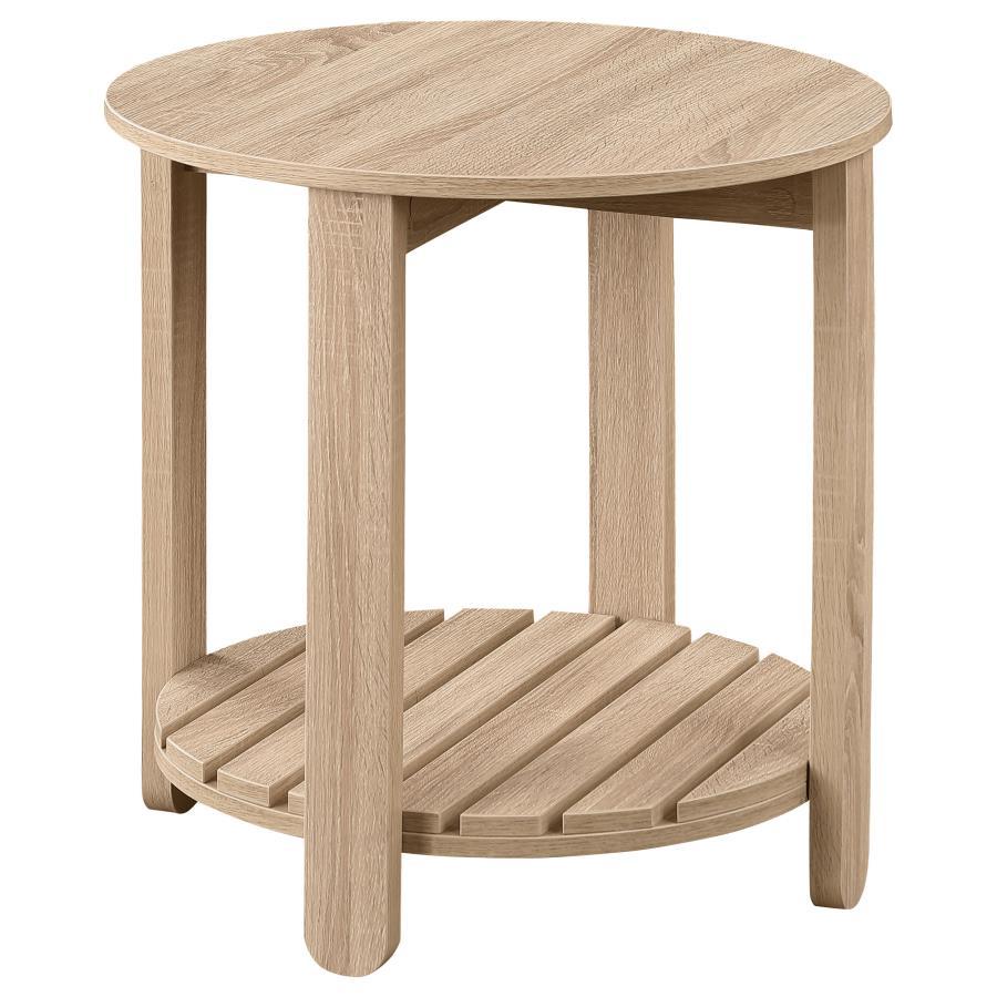 Fowler - 1 Shelf Round Engineered Wood Table End Tables by Coaster Fine Furniture - Walls Furniture & Mattress