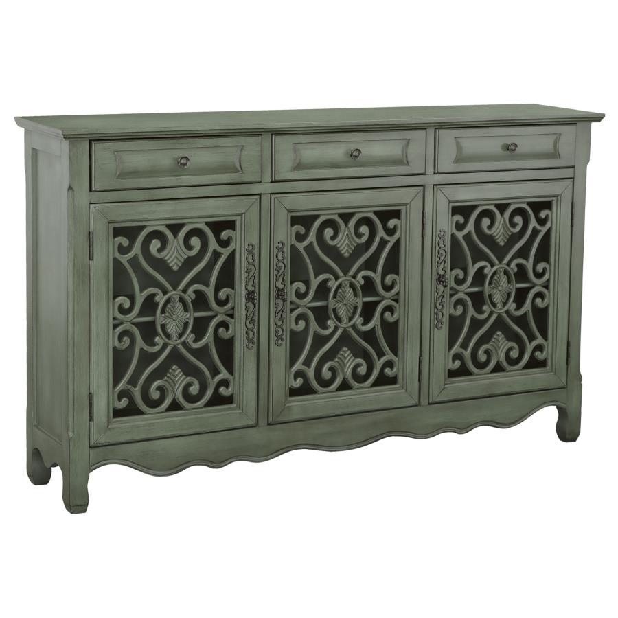 Madeline - 3 - Drawer Scrollwork Accent Cabinet - Antique Green Accent Cabinets by CoasterEssence - Walls Furniture & Mattress