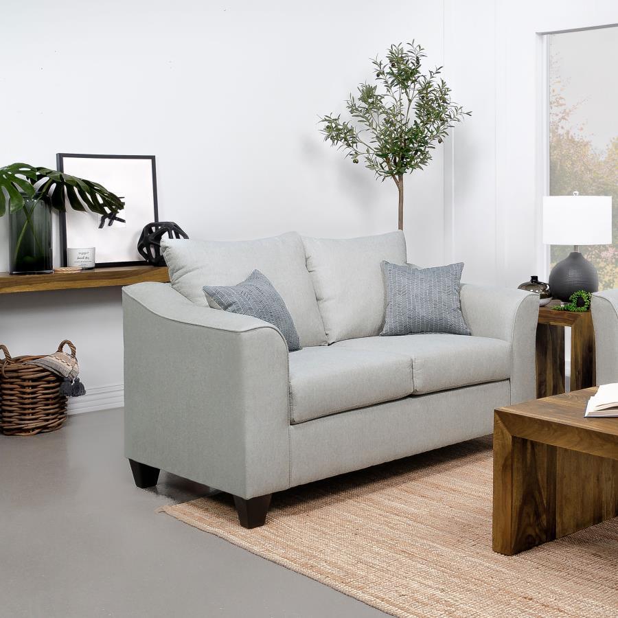 Salizar - Upholstered Flared Arm Loveseat Stationary Loveseats by CoasterEssence - Walls Furniture & Mattress