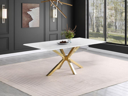 Venera - Rectangular Faux Marble Dining Table - White Dining Tables by Coaster Fine Furniture - Walls Furniture & Mattress