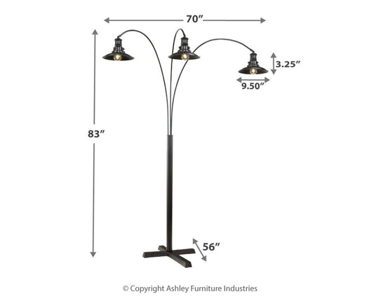 Sheriel - Metal Arc Lamp - Black Floor Lamps by Signature Design by Ashley® - Walls Furniture & Mattress