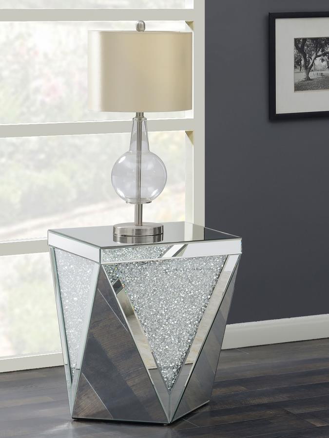 Amore - Square Mirrored Acrylic Crystal Table End Tables by CoasterElevations - Walls Furniture & Mattress