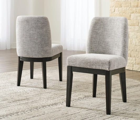 Burkhaus - Dining UPH Side Chair (Set of 2) - Beige / Dark Brown Chair Sets by Signature Design by Ashley® - Walls Furniture & Mattress