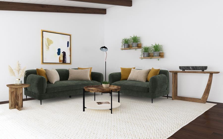 Jade - 2 Piece Chenille Upholstered Sofa Set Stationary Sofas & Loveseats by Coaster Fine Furniture - Walls Furniture & Mattress