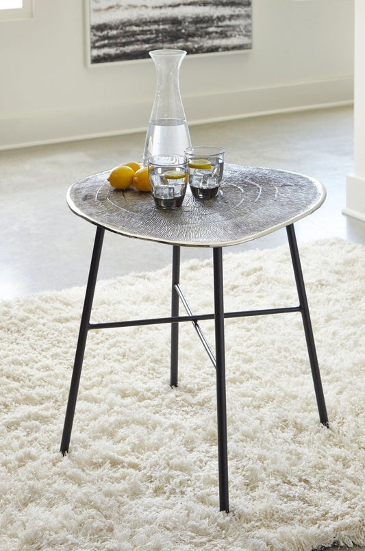 Laverford - Round End Table - Chrome / Black End Tables by Signature Design by Ashley® - Walls Furniture & Mattress