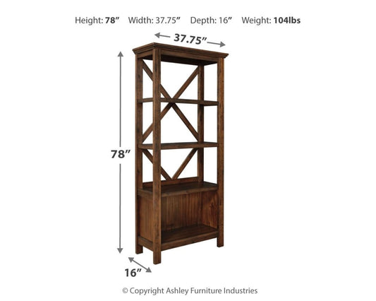 Baldridge - Large Bookcase - Rustic Brown Standard Bookcases by Signature Design by Ashley® - Walls Furniture & Mattress