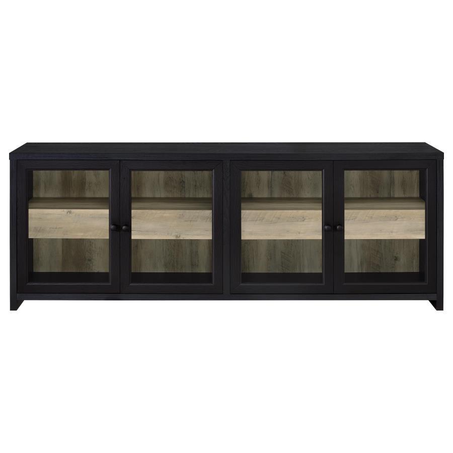 Denison - 79" 4 - Door TV Stand Media Console - Black TV Stands by Coaster Fine Furniture - Walls Furniture & Mattress