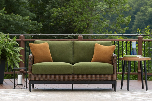 Horizon Hall - Loveseat With Cushion - Brown / Green Loveseats by Signature Design by Ashley® - Walls Furniture & Mattress