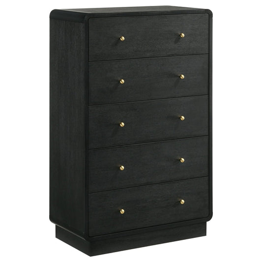 Cavelle - 5 - Drawer Chest Of Drawers - Black Accent Chests by Coaster Fine Furniture - Walls Furniture & Mattress