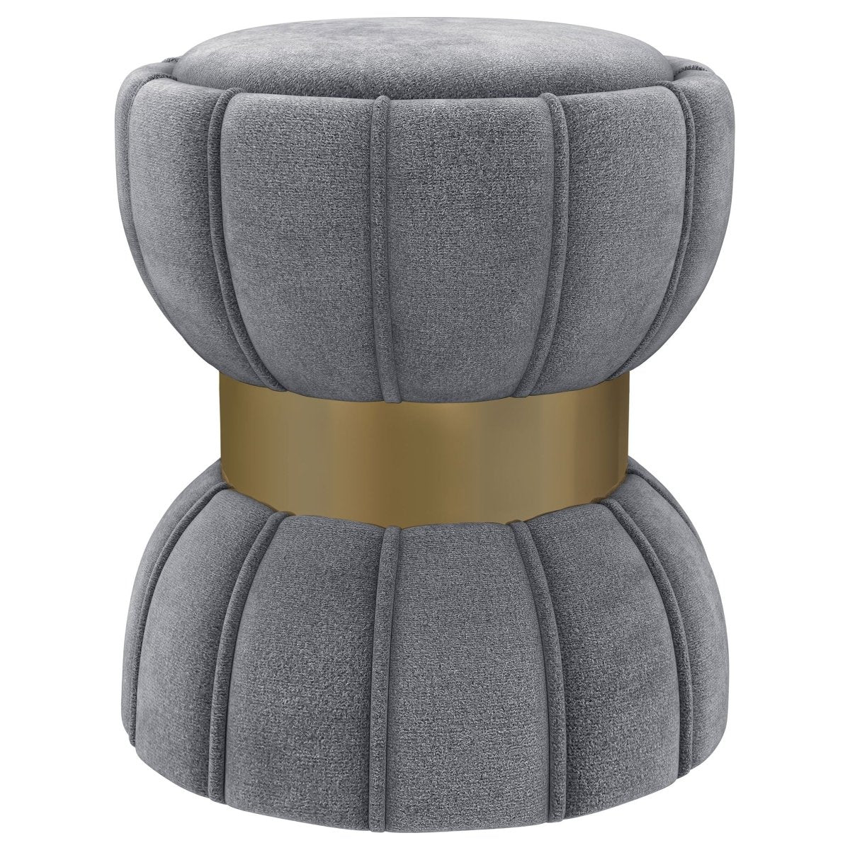 Sora - Round Upholstered Ottoman Upholstered Ottomans by Coaster Fine Furniture - Walls Furniture & Mattress