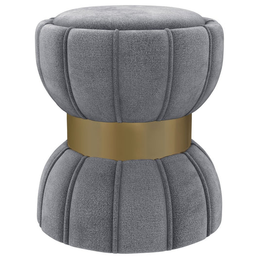 Sora - Round Upholstered Ottoman Upholstered Ottomans by Coaster Fine Furniture - Walls Furniture & Mattress