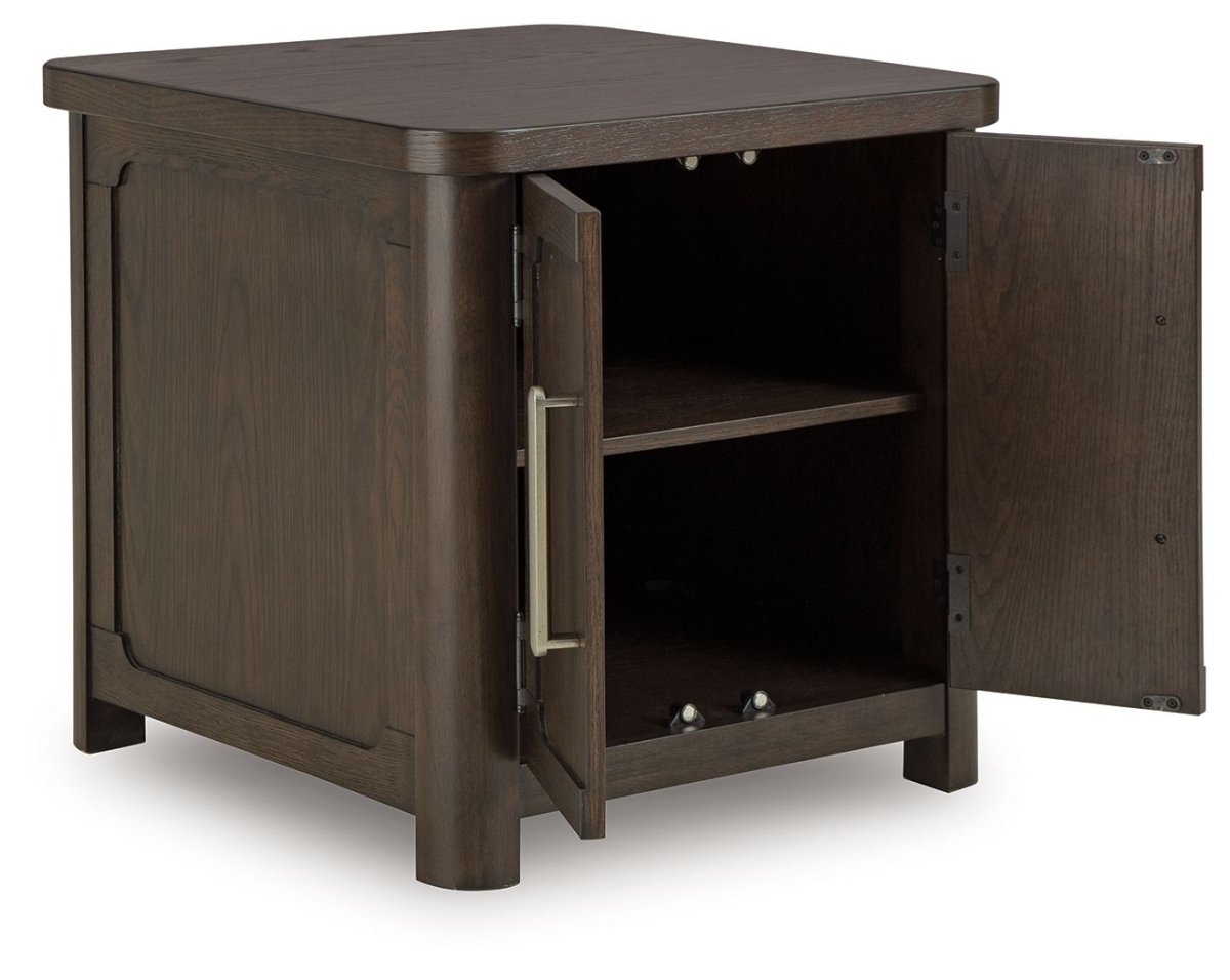 Breckington - Dark Brown - Rectangular 2 - door End Table End Tables by Signature Design by Ashley® - Walls Furniture & Mattress