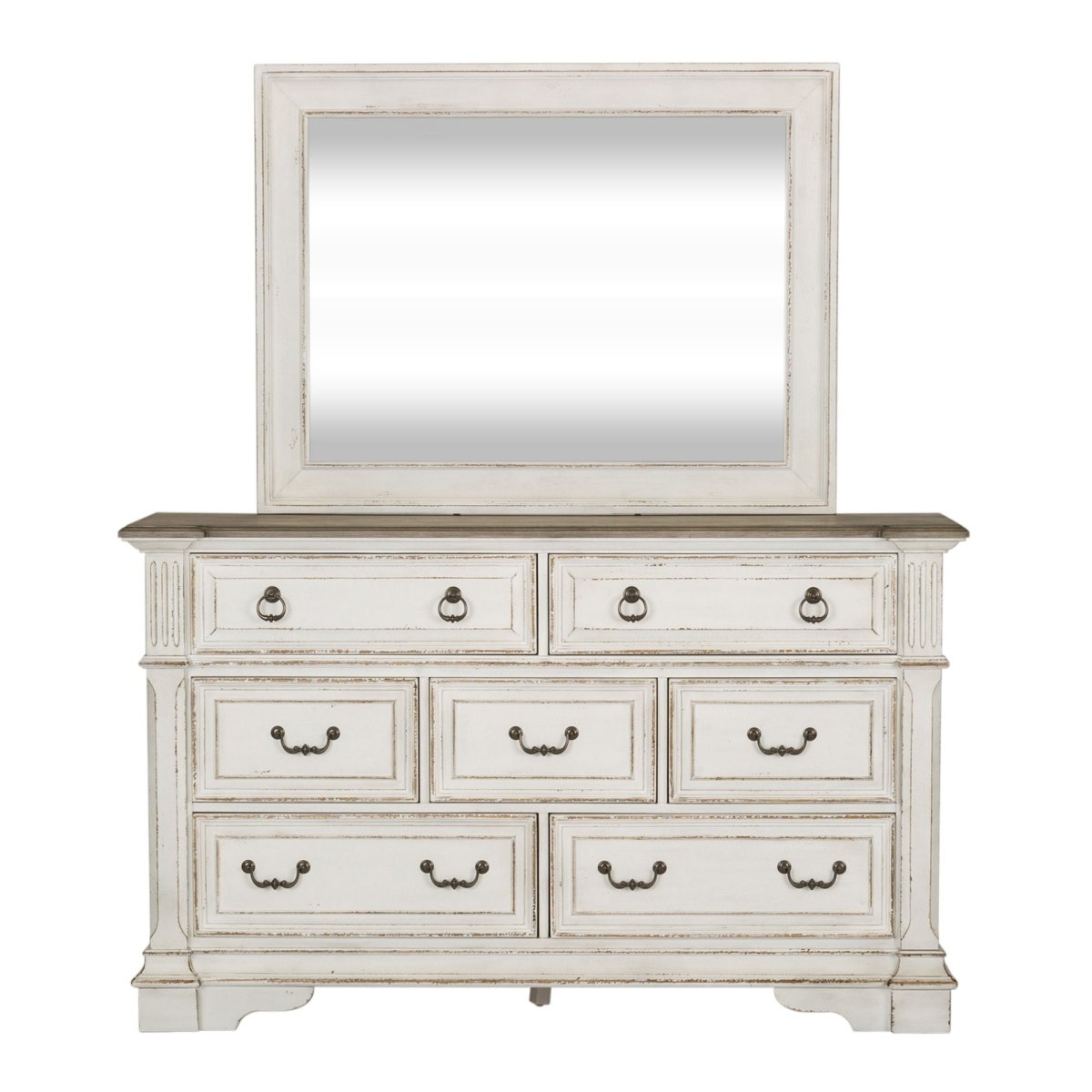 Abbey Park - Dresser & Mirror - White Dresser & Mirror by Liberty Furniture - Walls Furniture & Mattress