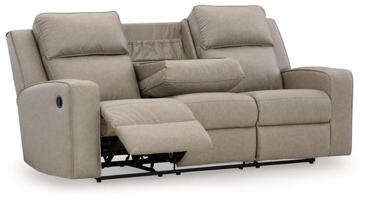 Lavenhorne - Rec Sofa W/Drop Down Table - Pebble Reclining Sofas by Signature Design by Ashley® - Walls Furniture & Mattress