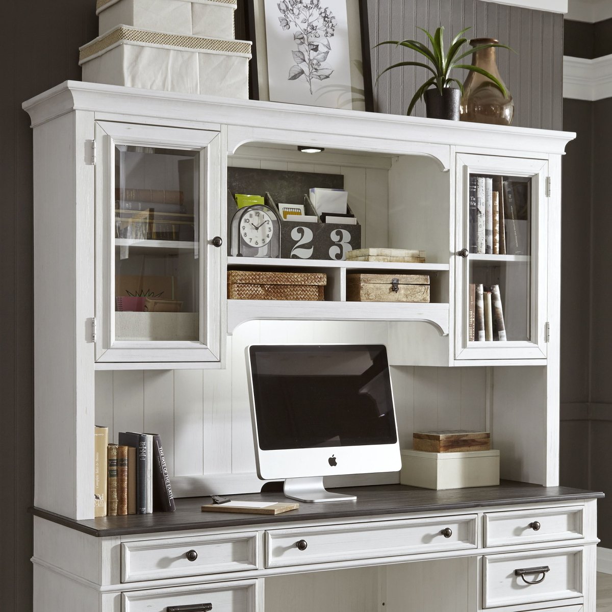 Allyson Park - Jr Executive Credenza Hutch - White Hutches by Liberty Furniture - Walls Furniture & Mattress