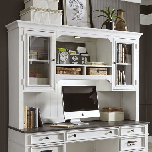Allyson Park - Jr Executive Credenza Hutch - White Hutches by Liberty Furniture - Walls Furniture & Mattress