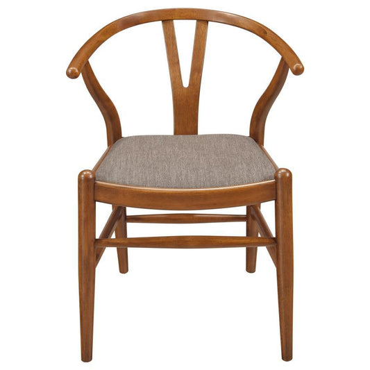 Dinah - Wood Wishbone Dining Side Chair (Set of 2) - Walnut Chair Sets by Coaster Fine Furniture - Walls Furniture & Mattress