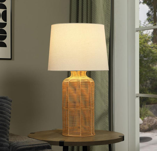 Nairobi - Empire Shade Handwoven Rattan Table Lamp - Natural Table Lamps by Coaster Fine Furniture - Walls Furniture & Mattress