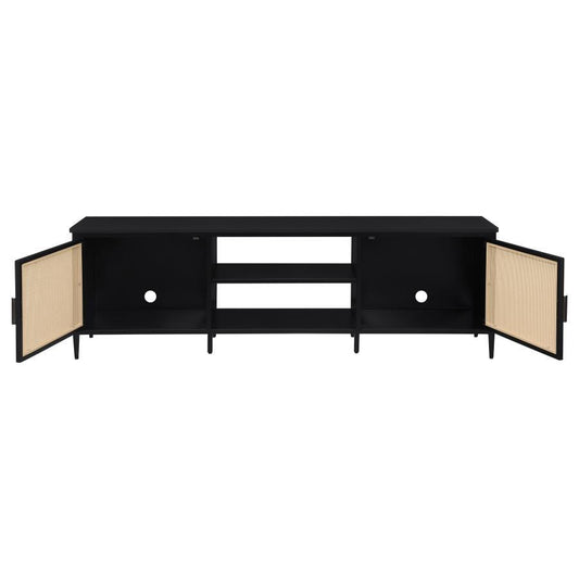 Amherst - 70" 2 - Door Metal TV Stand Media Console - Black TV Stands by Coaster Fine Furniture - Walls Furniture & Mattress