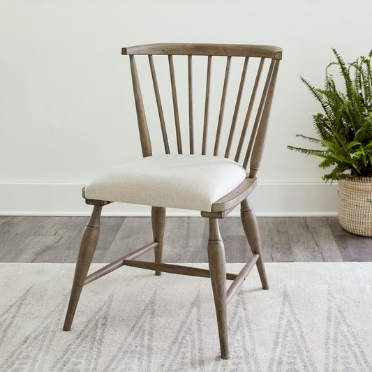 Americana Farmhouse - Upholstered Seat Windsor Chair (RTA) - Light Brown Side Chairs by Liberty Furniture - Walls Furniture & Mattress