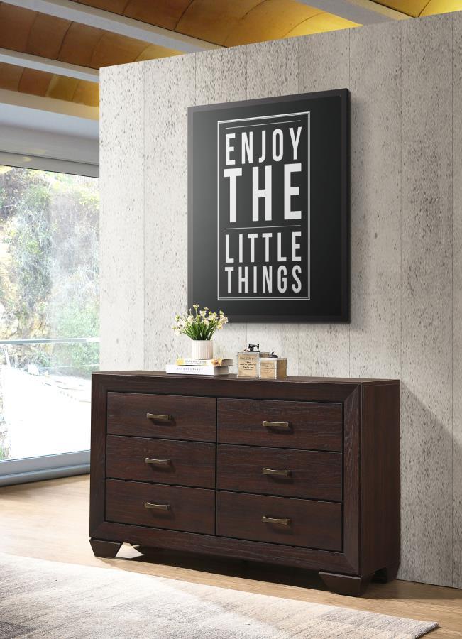 Kauffman - 6 - Drawer Dresser Dressers by CoasterEveryday - Walls Furniture & Mattress