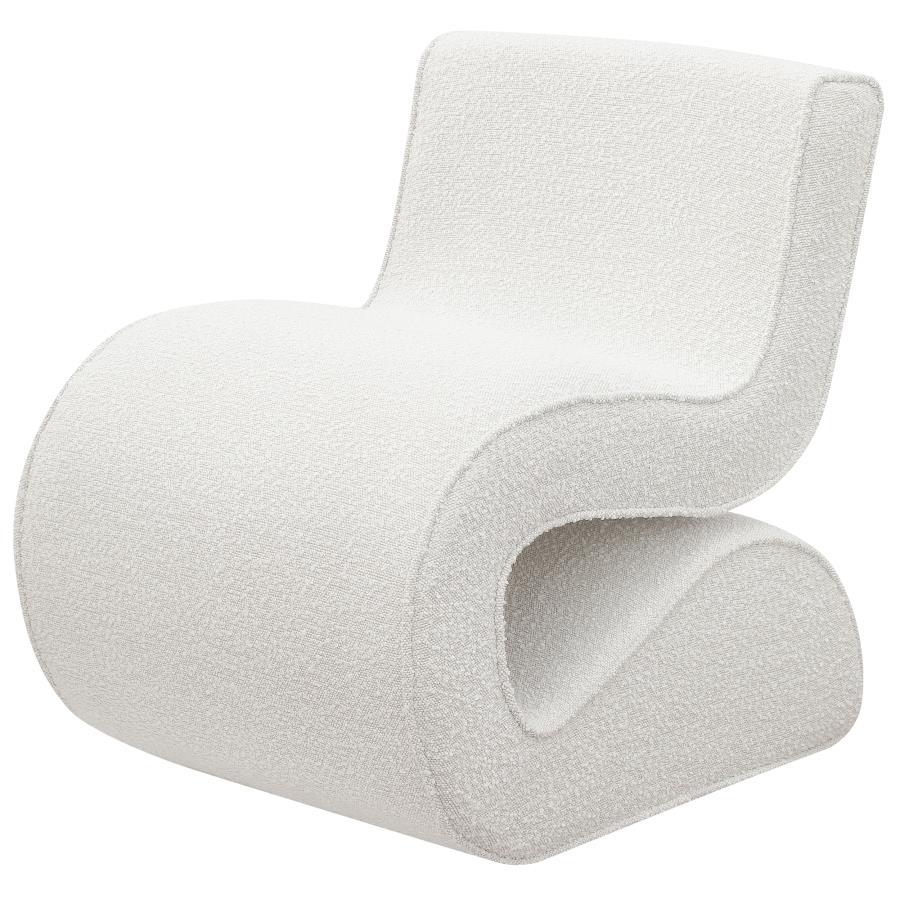 Ronea - Boucle Upholstered Armless Curved Chair Armless Chairs by Coaster Fine Furniture - Walls Furniture & Mattress