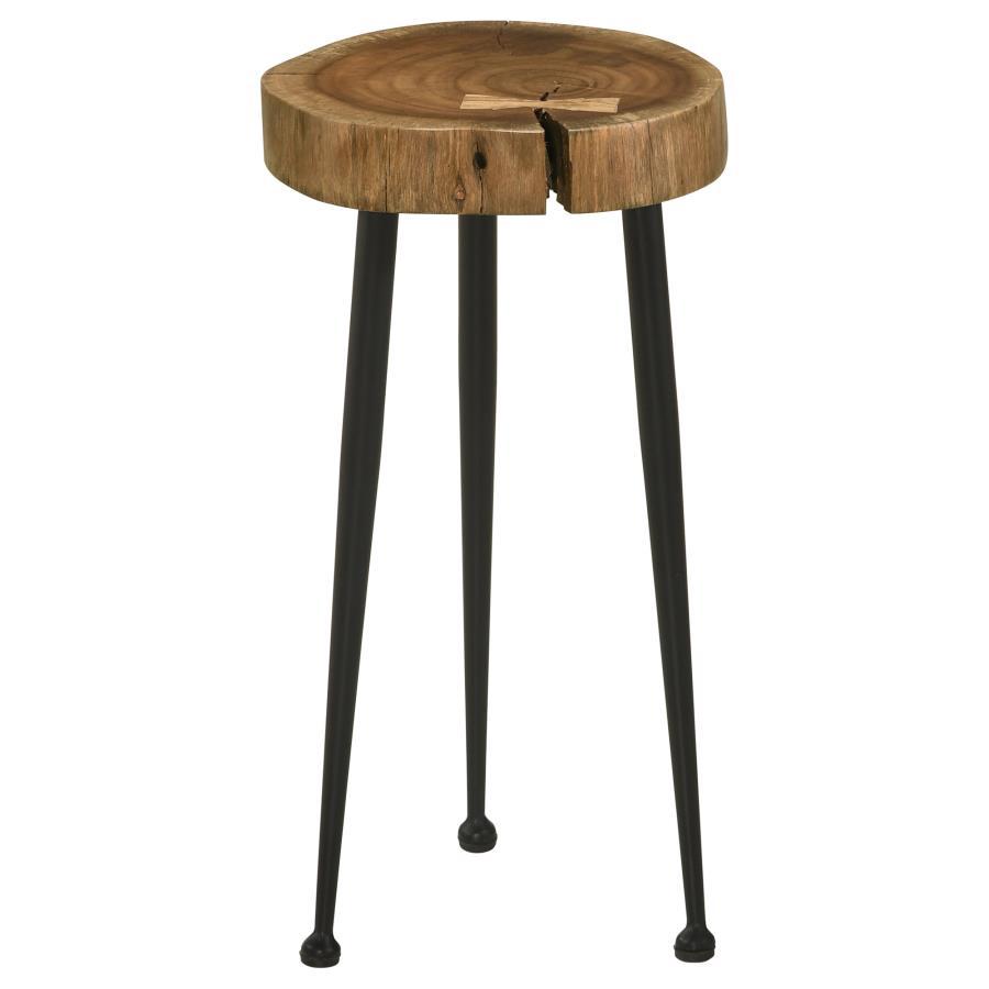 Keith - Round Solid Tree Trunk Side Table - Natural And Black Side Tables by Coaster Fine Furniture - Walls Furniture & Mattress
