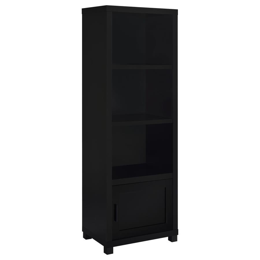 Jupiter - 3 - Shelf Engineered Wood Media Tower - Black Standard Bookcases by Coaster Fine Furniture - Walls Furniture & Mattress