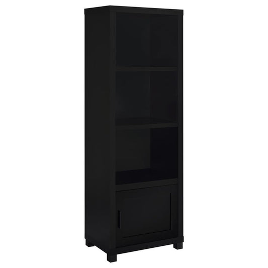 Jupiter - 3 - Shelf Engineered Wood Media Tower - Black Standard Bookcases by Coaster Fine Furniture - Walls Furniture & Mattress