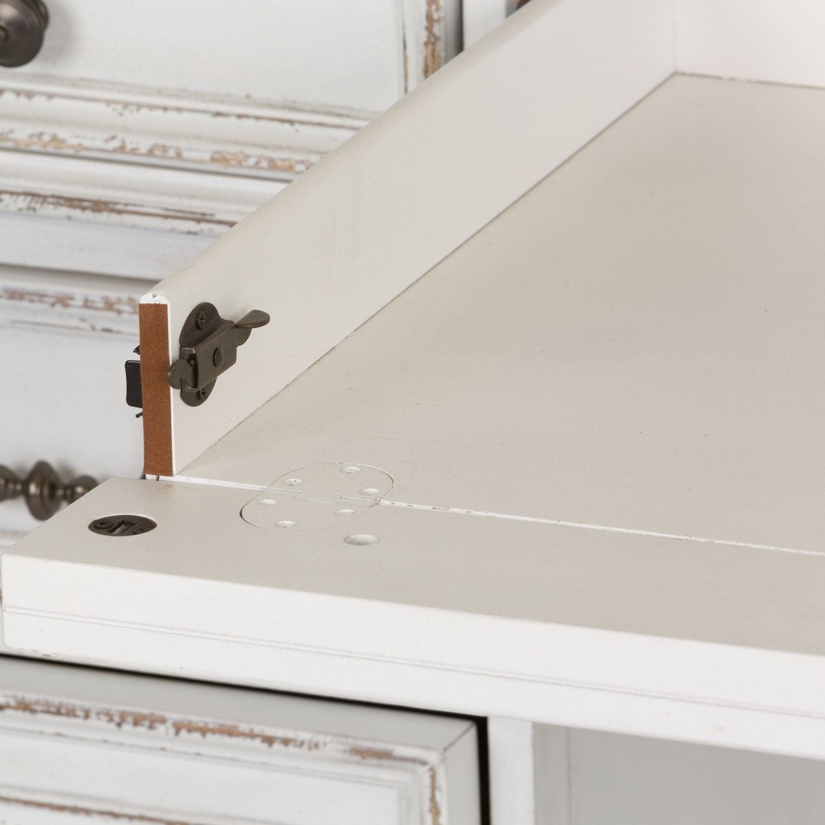 Magnolia Manor - Credenza & Hutch - White & Brown Credenzas & Hutches by Liberty Furniture - Walls Furniture & Mattress