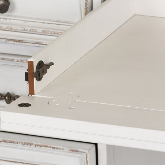 Magnolia Manor - Credenza & Hutch - White & Brown Credenzas & Hutches by Liberty Furniture - Walls Furniture & Mattress