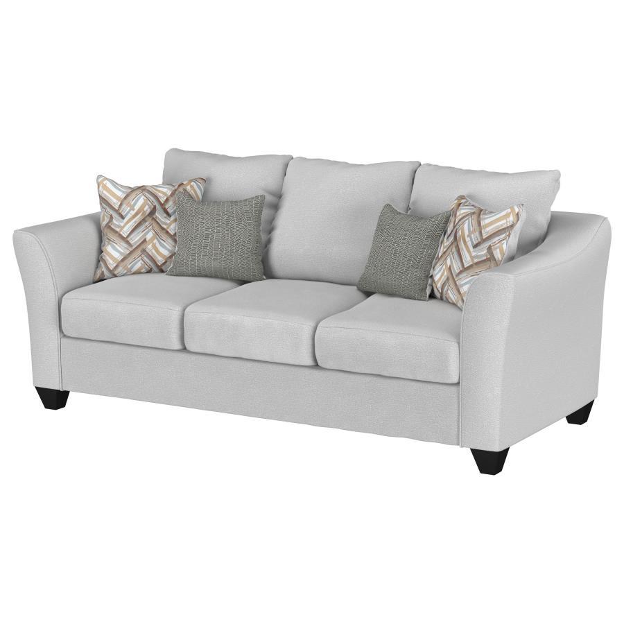 Salizar - Upholstered Flared Arm Sofa Stationary Sofas by CoasterEssence - Walls Furniture & Mattress