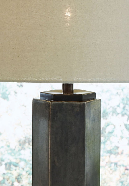 Dirkton - Metal Table Lamp - Antique Pewter Finish Table Lamps by Signature Design by Ashley® - Walls Furniture & Mattress